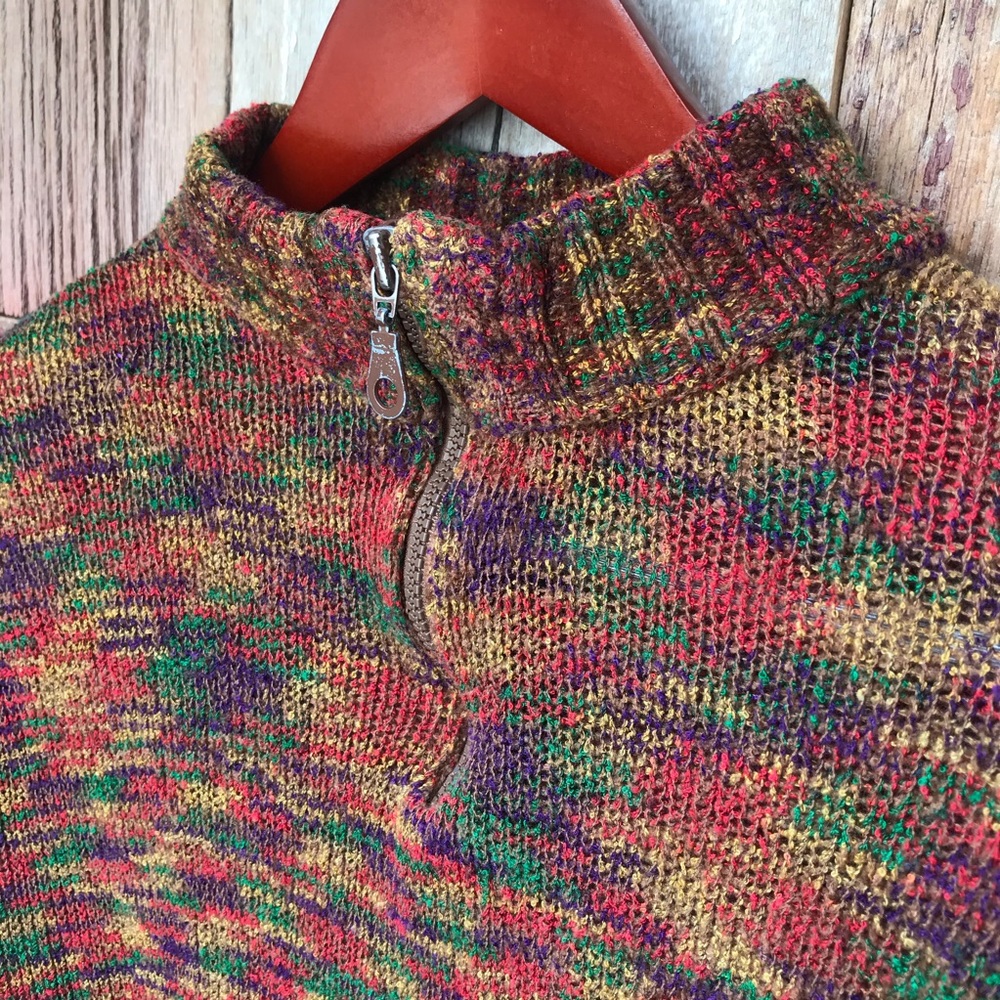 Vintage Zip Neck Sweater L